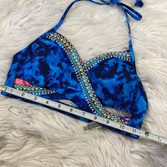 🤍🌈[ VS PINK ] Tie Dye Embroidery Cross Bikini Top - Picture 8 of 8